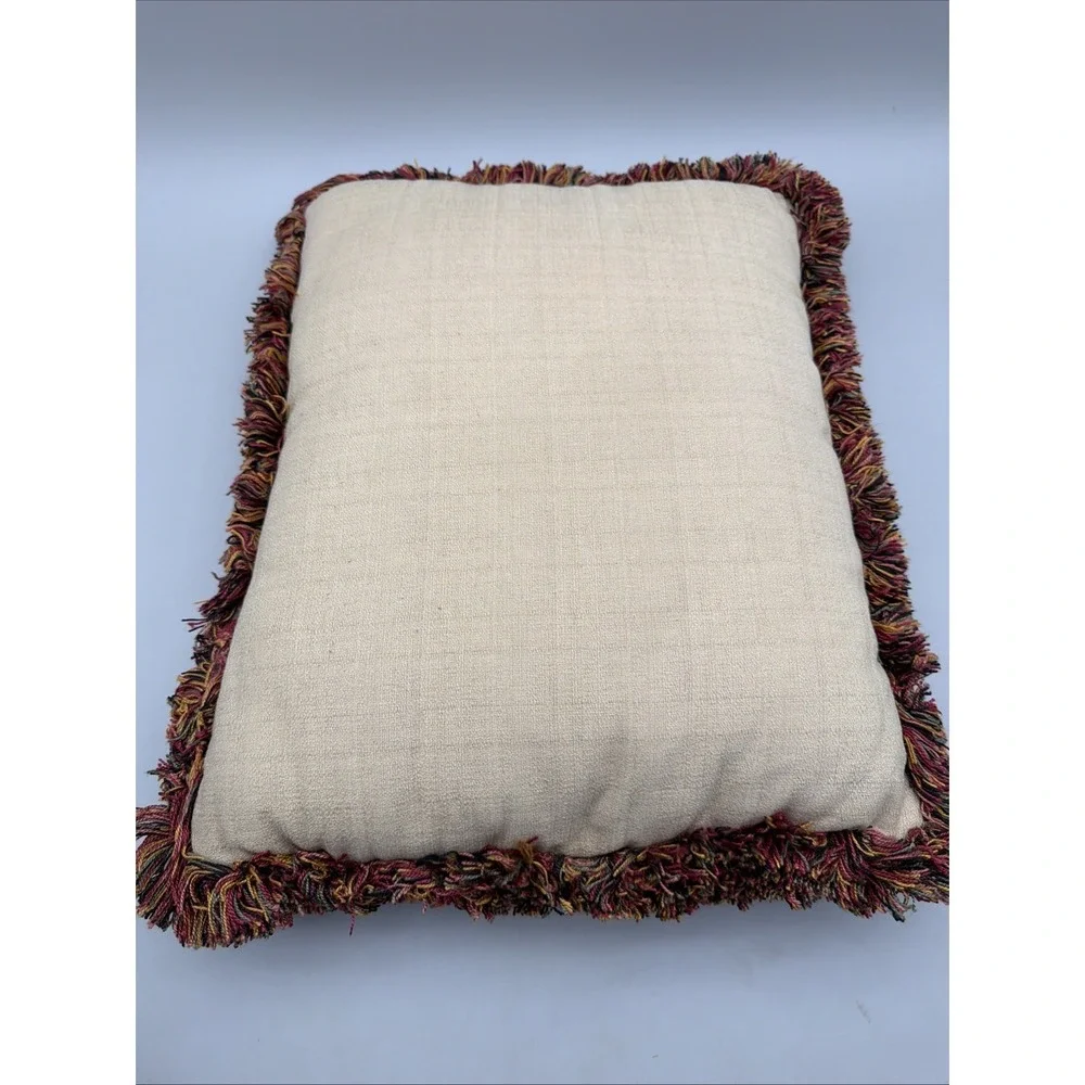 VTG Tapestry Throw Pillow Books/Reading  19